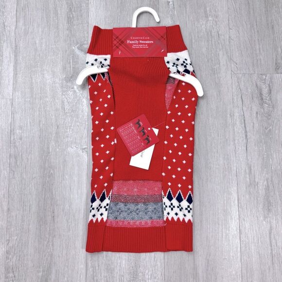 Red Knit Holiday Print Dog Sweater S - Picture 3 of 4